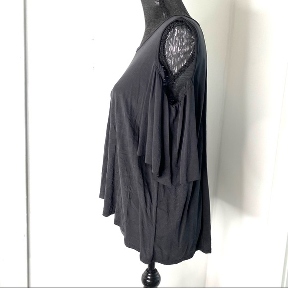 3/25🌸lavender field Cold Shoulder Flare Top - Picture 7 of 8